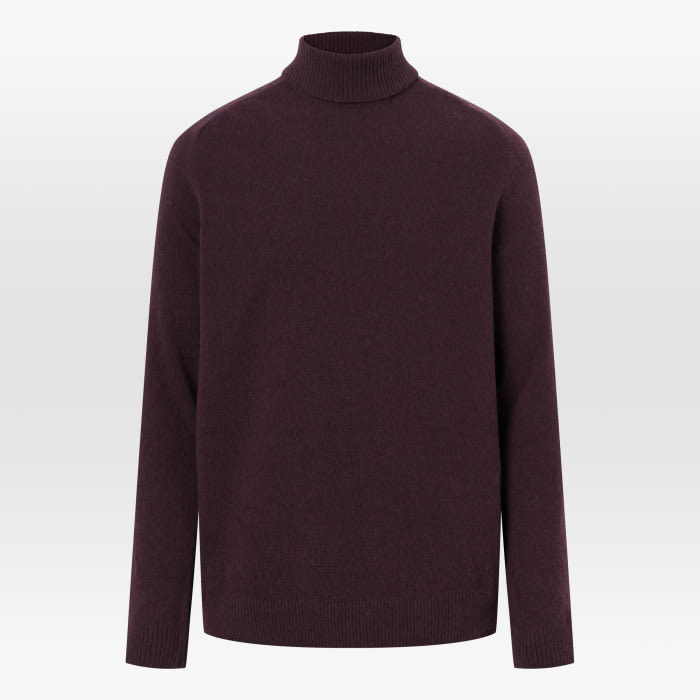 Roll Neck Wool Knit deep mahogany