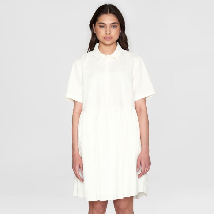 Seersucker Short Shirt Dress egret