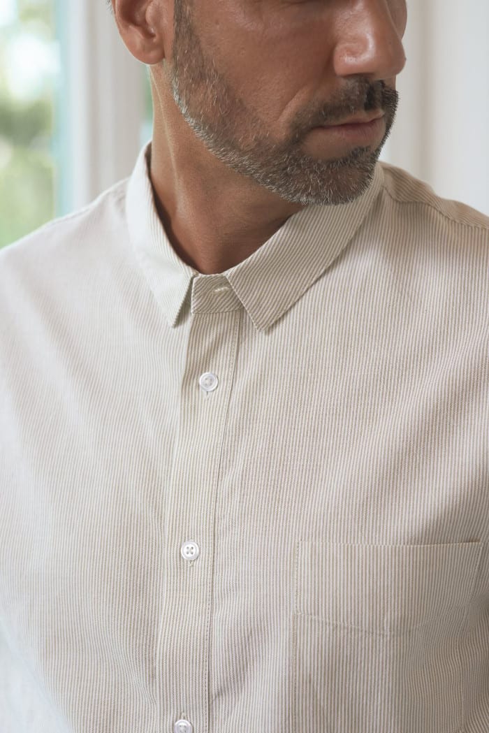 Simon Shirt eco oxfort striped gold