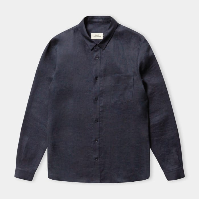 Simon Shirt navy pure linen