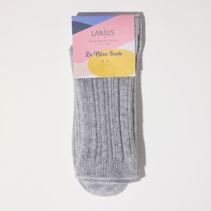 Socken mit Rippenstrick grey melange