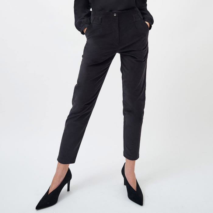 Straight Corduroy Trousers anthracite