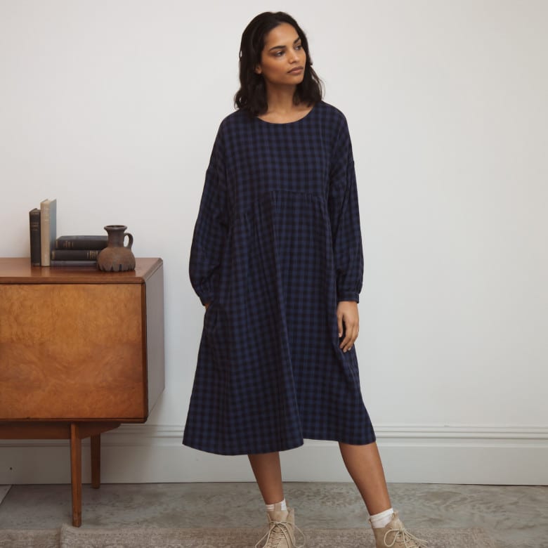 Beatrix-Gee navy gingham