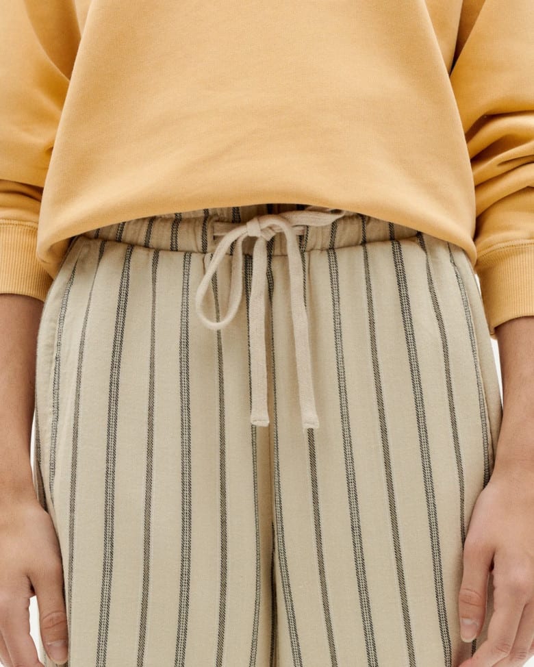 Esther Pants fog canvas stripes