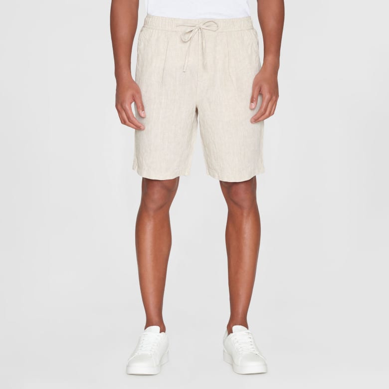 Fig Loose Linen Shorts light feather grey