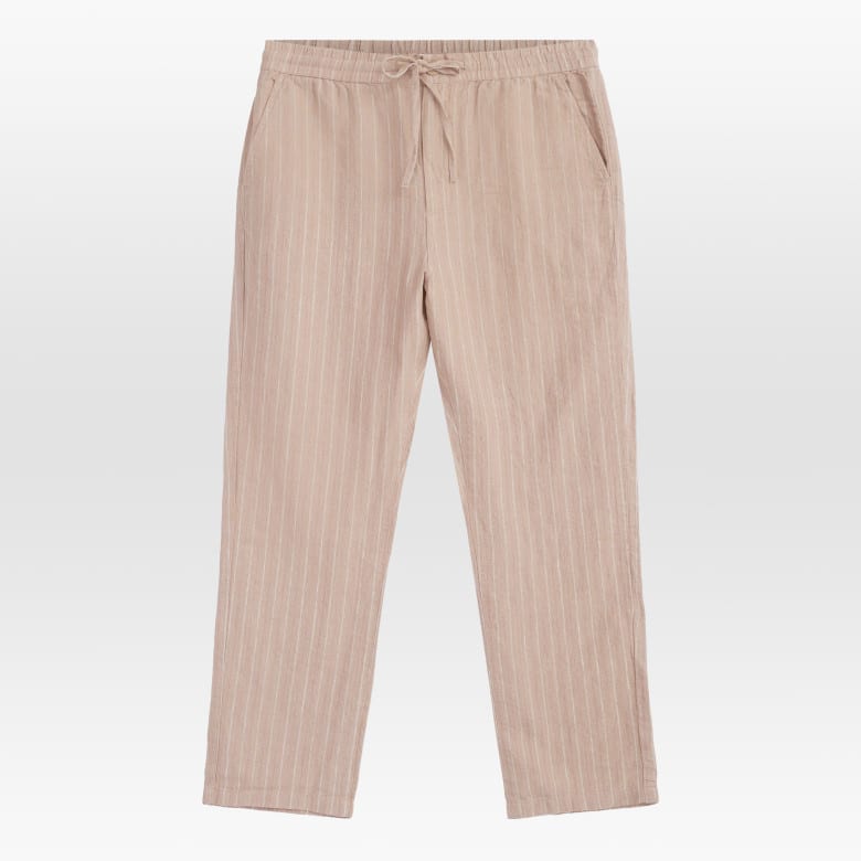 Fig Loose Striped Linen Pants beige stripe