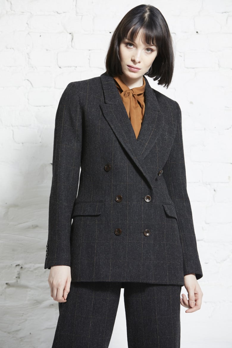 Herringbone DoubleLine Blazer grey diverse