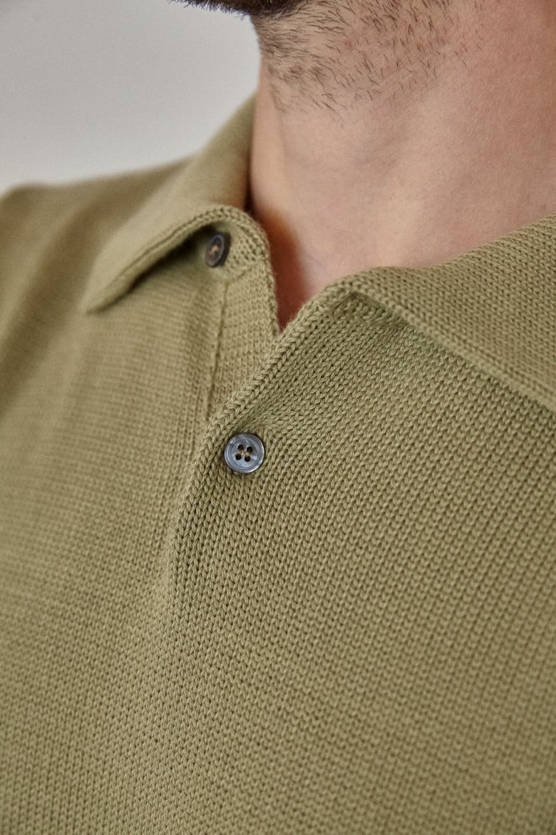 Kaspar Longsleeve Polo eco khaki