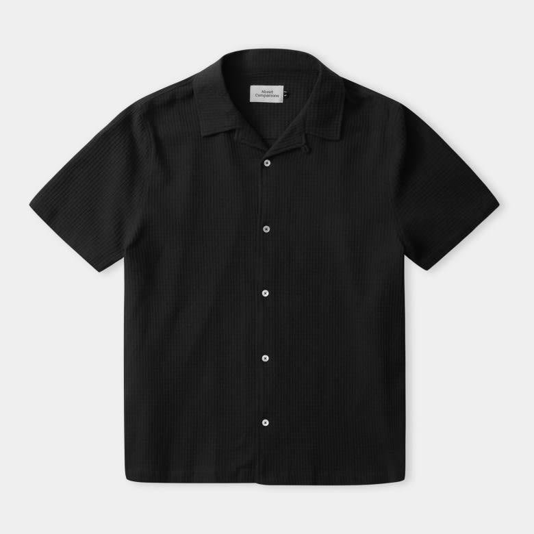 Kuno Shortsleeve Shirt eco crepe black