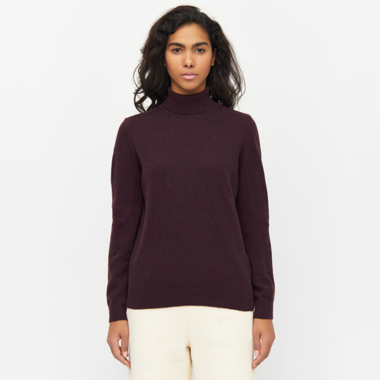 Lambswool Roll Neck chocolate plum