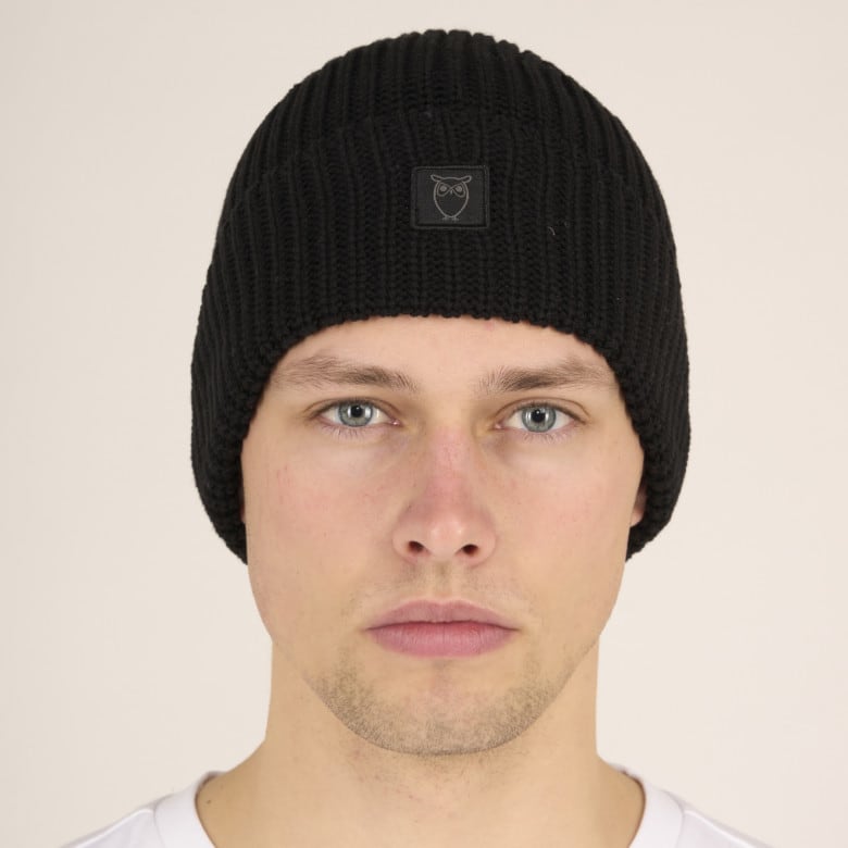 Leaf Ribbing Hat black jet