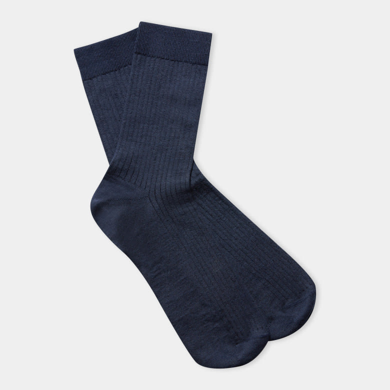 Linen Socks navy