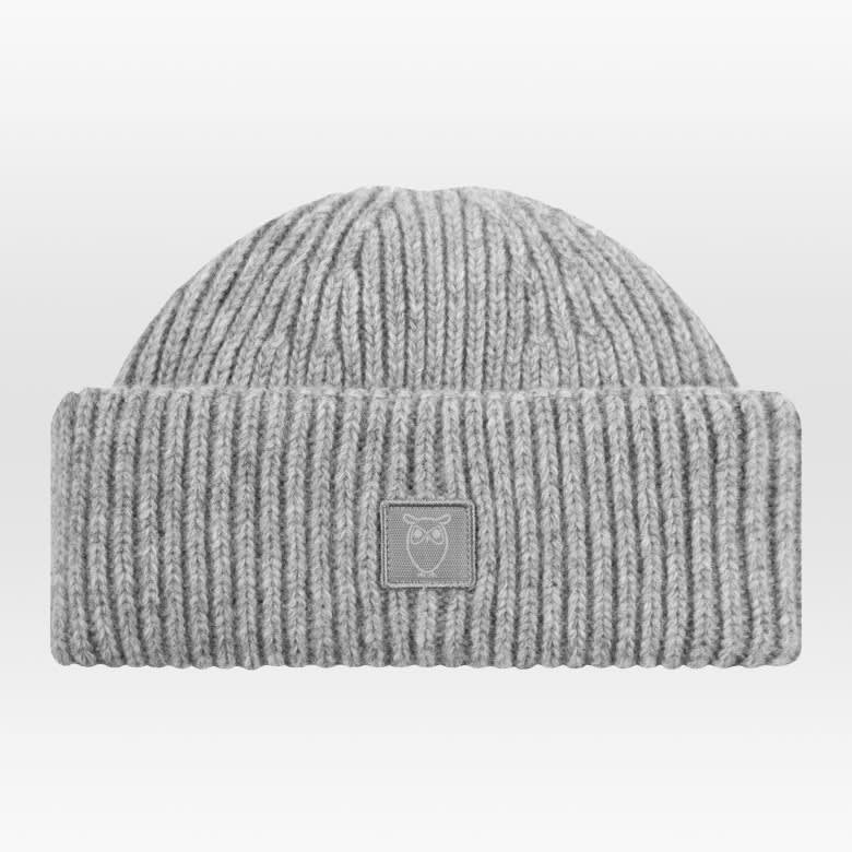 Low Wool Rib Beanie grey melange