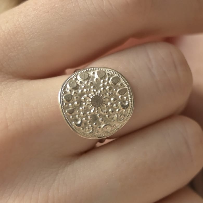 Moon Phase Ring silver