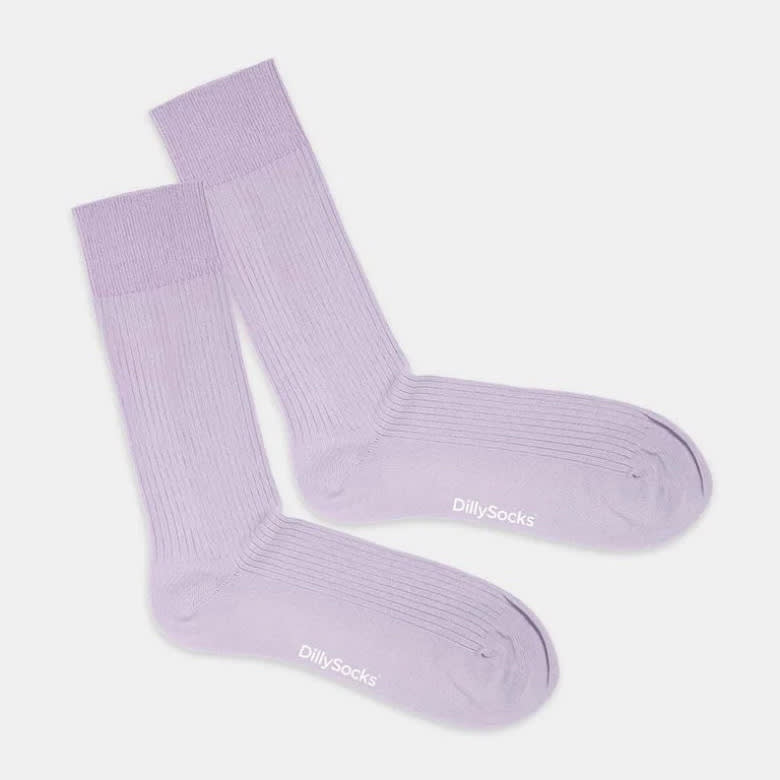 One Color Ribbed Socks lavender lilac