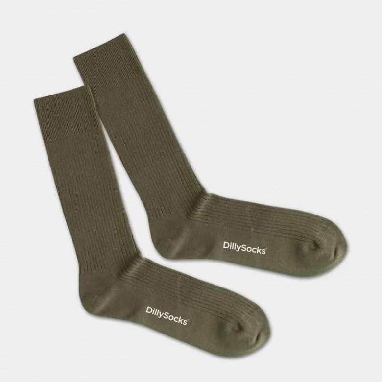 OneColor Ribbed Socks olive green