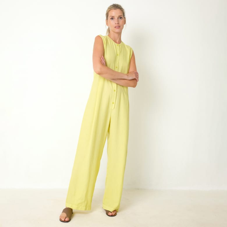 Pleated Jumpsuit Sleeveless light lime