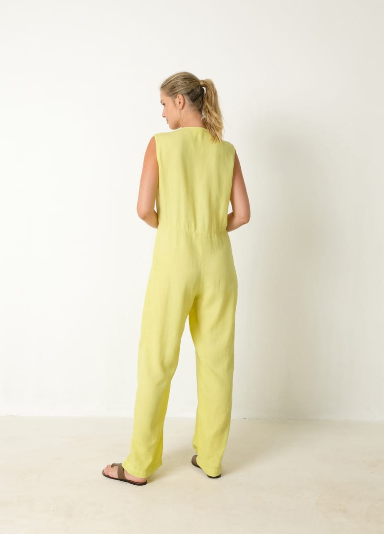 Pleated Jumpsuit Sleeveless light lime