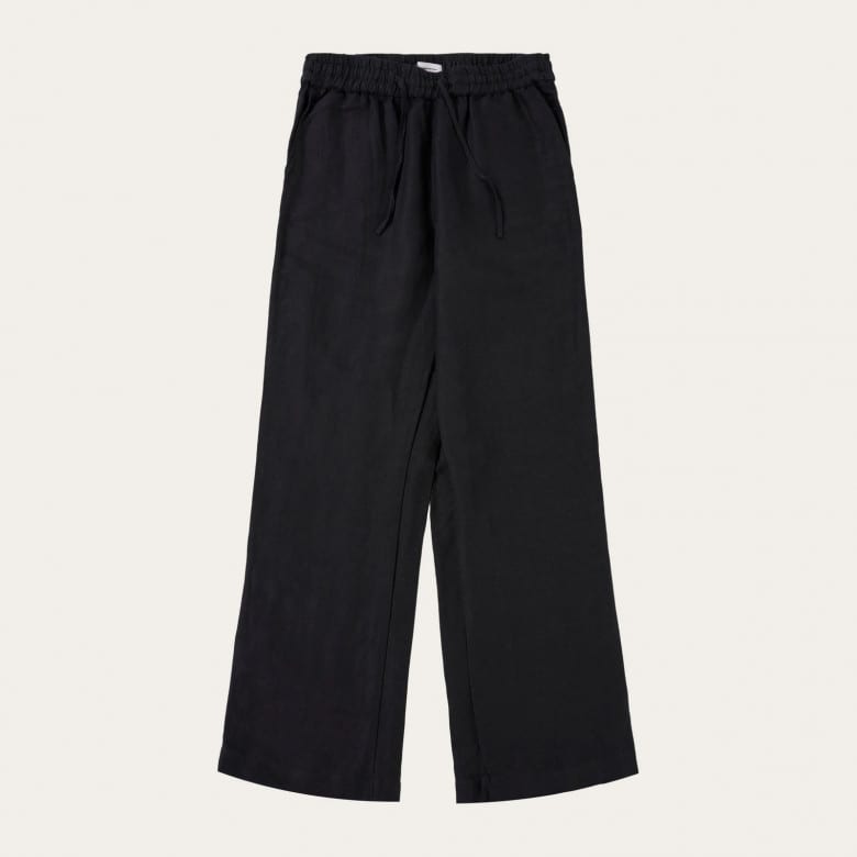 Posey Linen Mix Elastic Waist Pants black jet