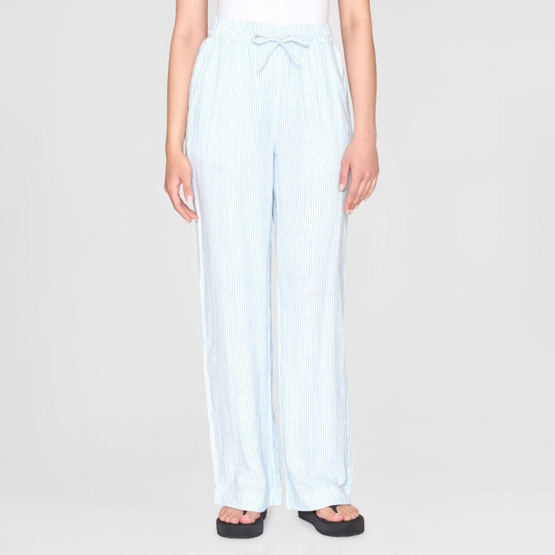 Posey Wide Mid-Rise Double Faced Stripe Pants blue stripe