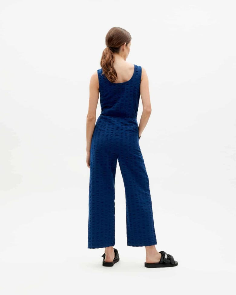 Rafflesia Jumpsuit navy big seersucker