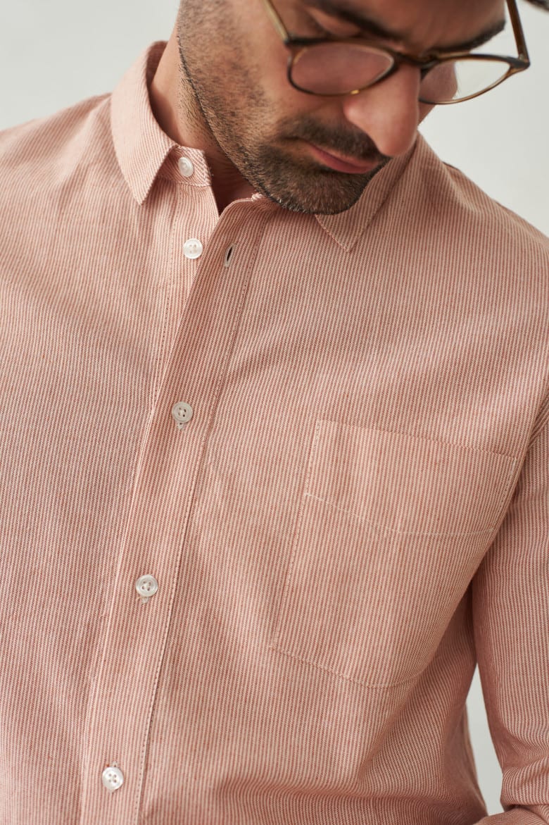 Simon Shirt eco oxford striped peach