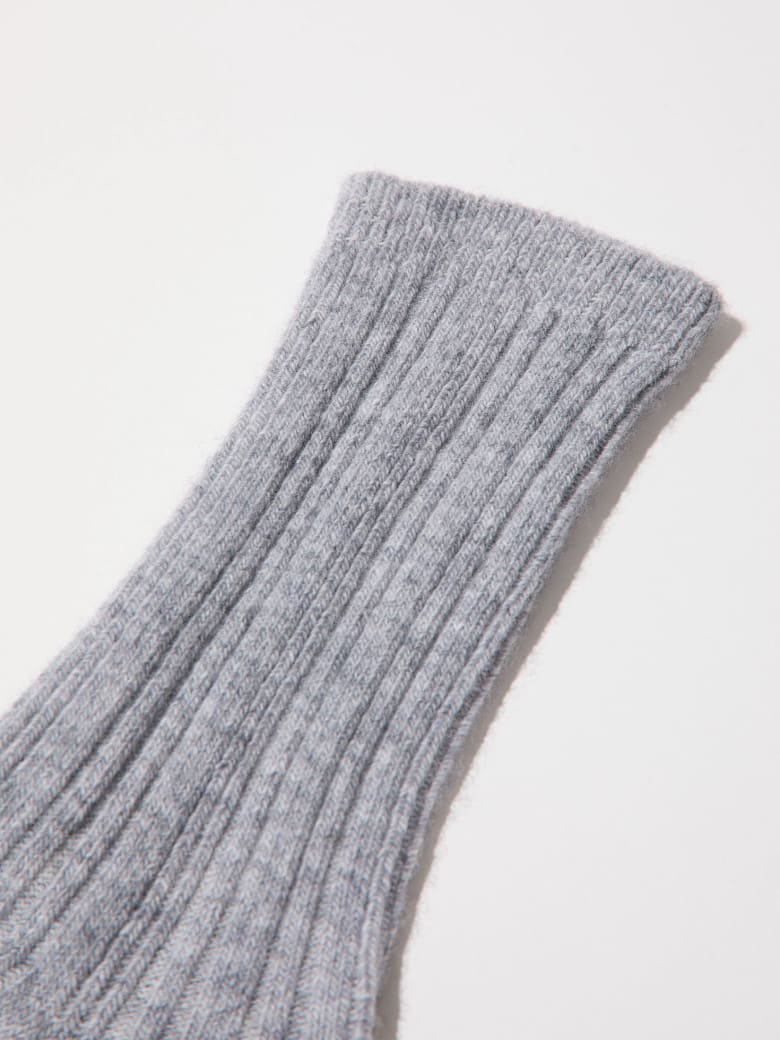 Socken mit Rippenstrick grey melange