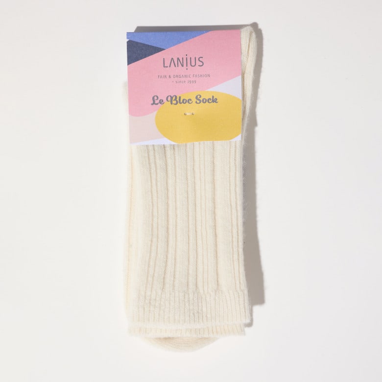 Socken mit Rippenstrick off white