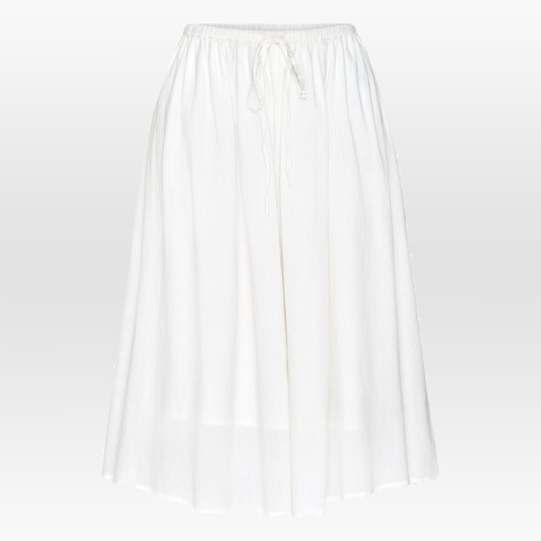 Stripe Structure A-Shape Mid-Length Skirt egret