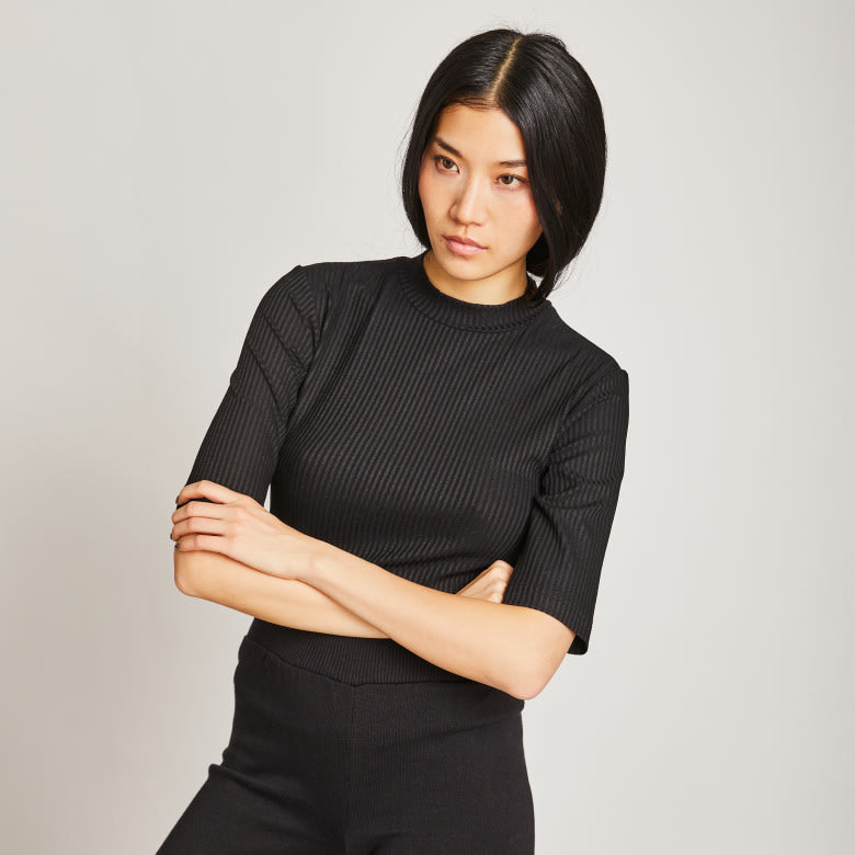 T-Shirt Nina Rib black