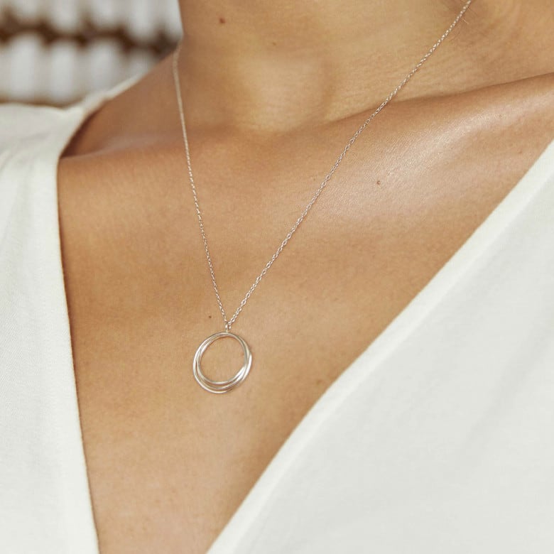 Wrapped Circled Necklace silver