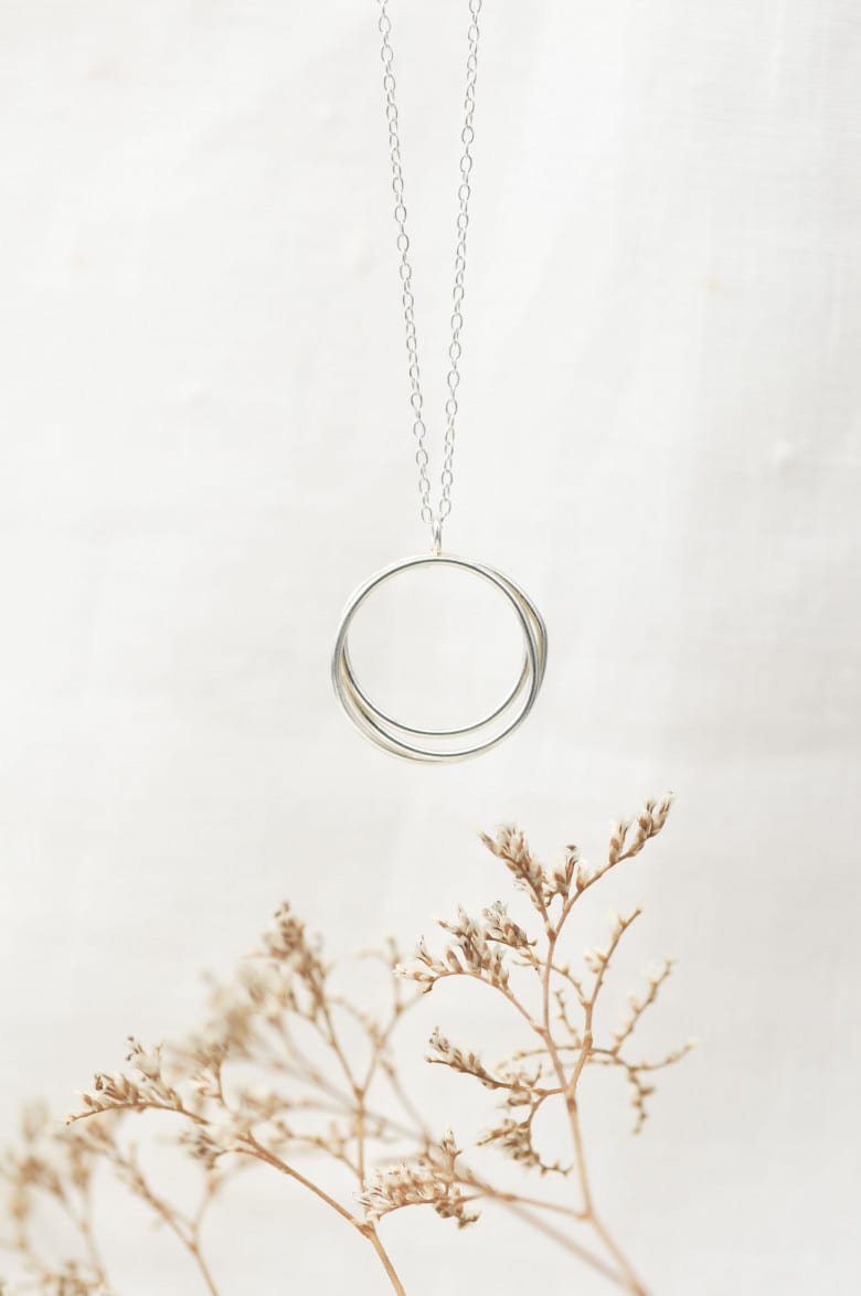 Wrapped Circled Necklace silver