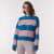 Blockstreifen Pullover lagoon blue rose melange