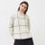 Knitted Checked Pattern Pullover cream black