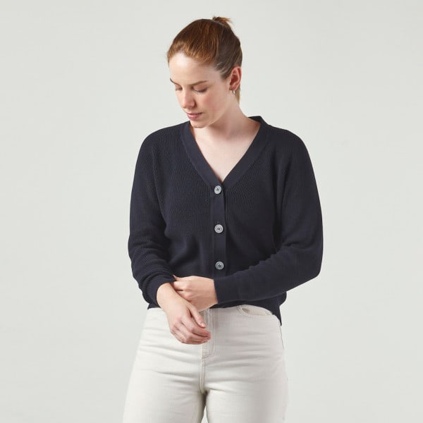 Stretch viscose cardigan in leuchtrot