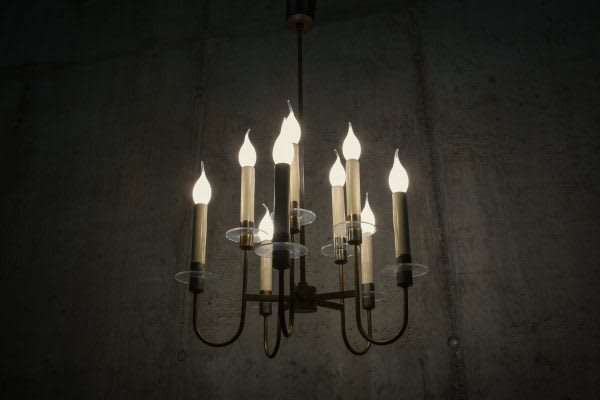 Brass chandelier