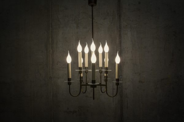 Brass chandelier