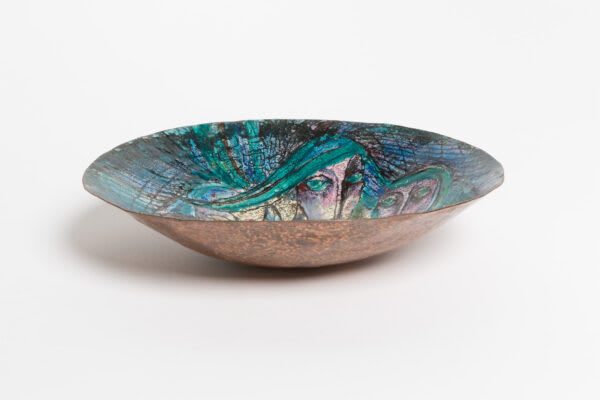 1960s enamel art dish