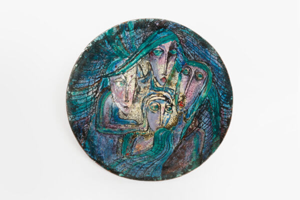 1960s enamel art dish