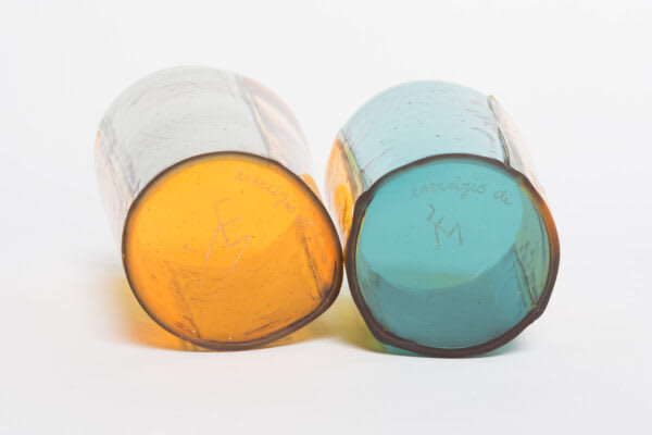 Enzo Mari — Two 'Cono II Strisce' vases by Enzo Mari