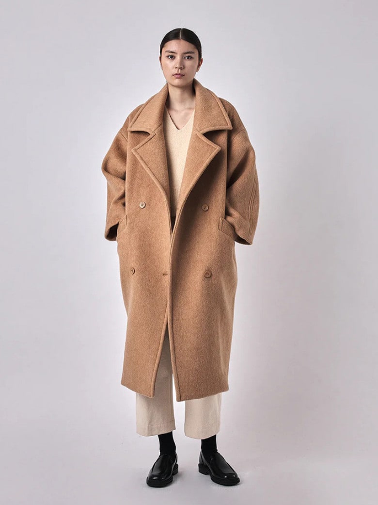 Light camel wool coat sales