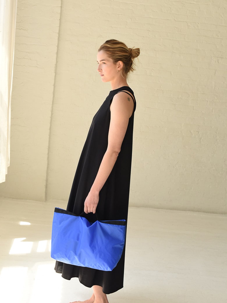 2-Way Tote Medium Nylon Bag Royal Blue/ Black