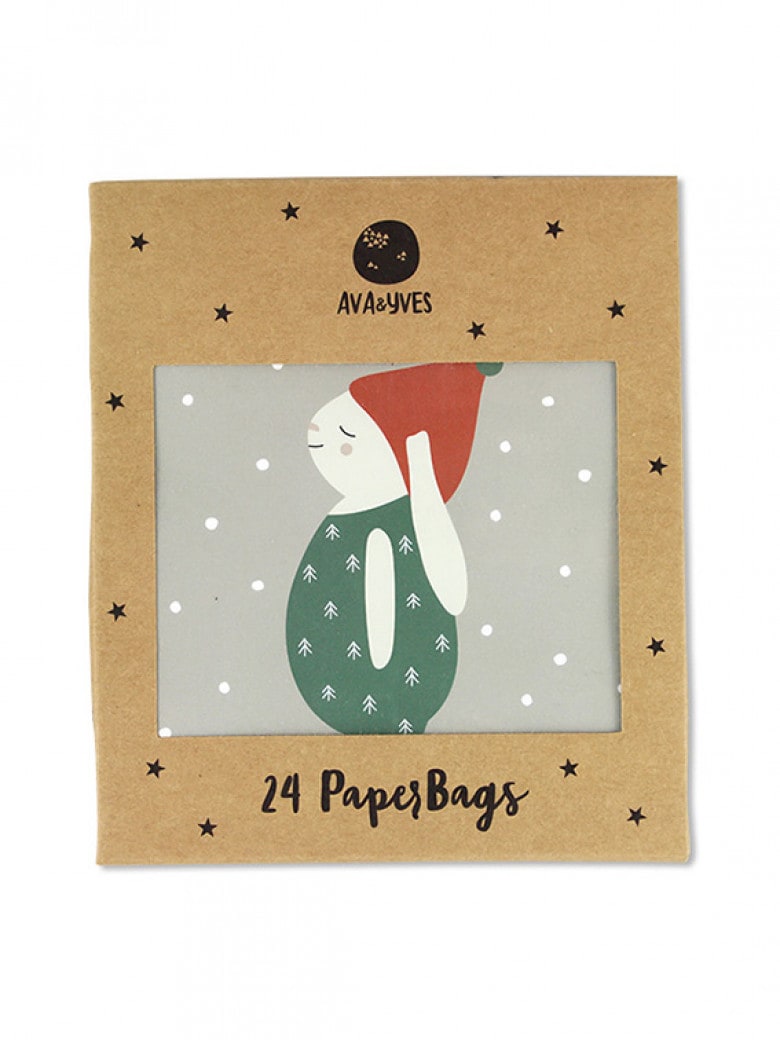 24 Paperbags Rabbit Green