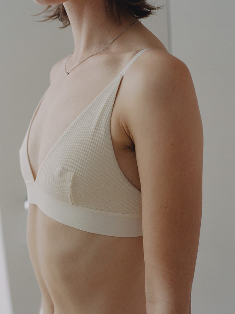 Triangle Bra Cotton Rib Off White