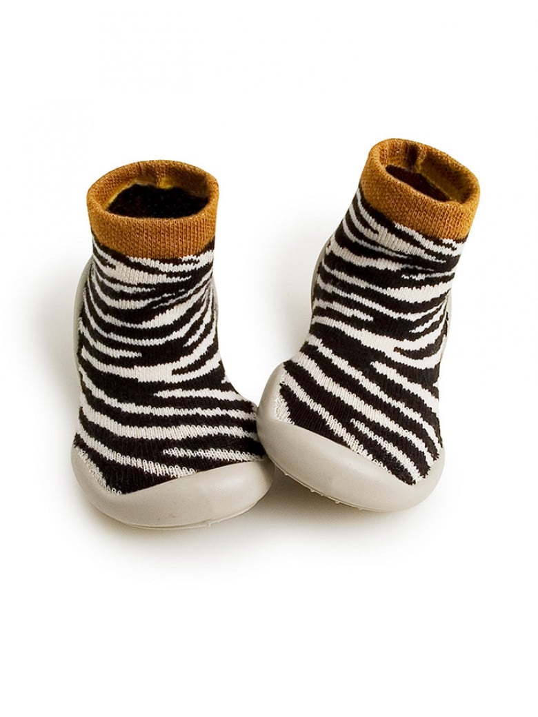 Zebra Slippers Black/White