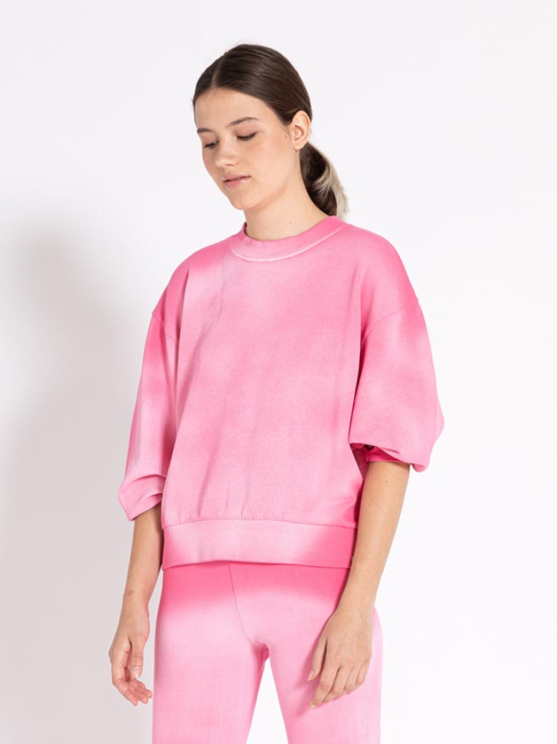 Alma Hot Pink Gradient Crew Neck Sweatshirt