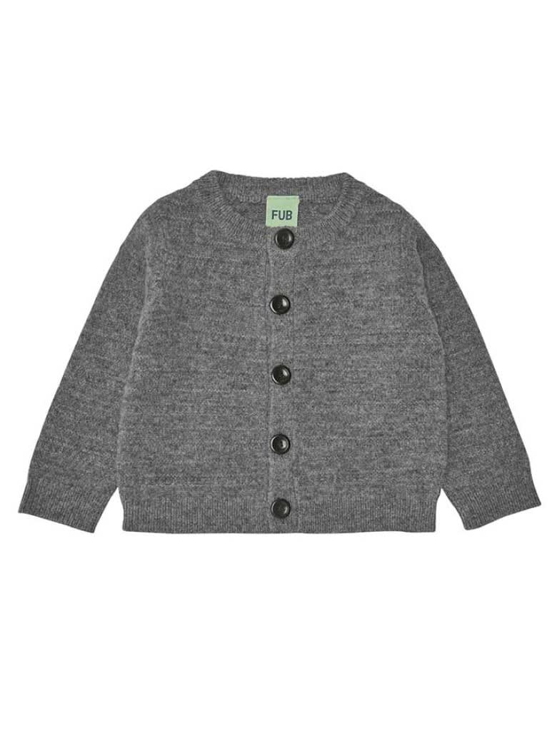 Baby Lambswool Cardigan Charcoal Melange