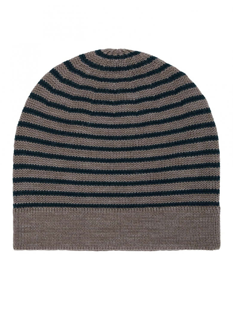 Striped Hat Beige/Melange/Teal