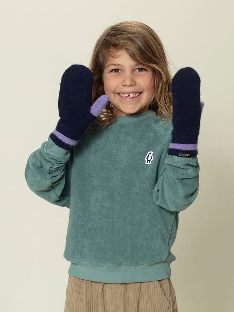 Cute Rabbit Gloves Deep Dark Blue