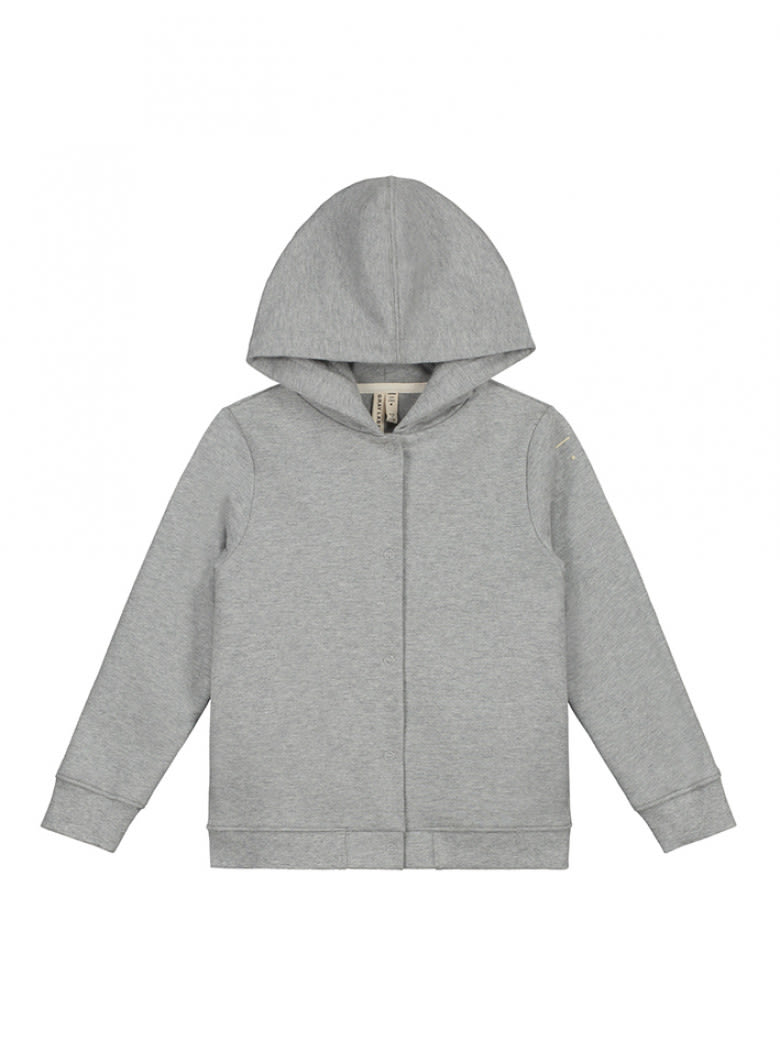 Hooded Cardigan Grey Melange